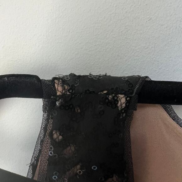 BCBG Maxazria Katarina Black Lace Sequin Open Back Dress - Size 4 - Picture 4 of 13
